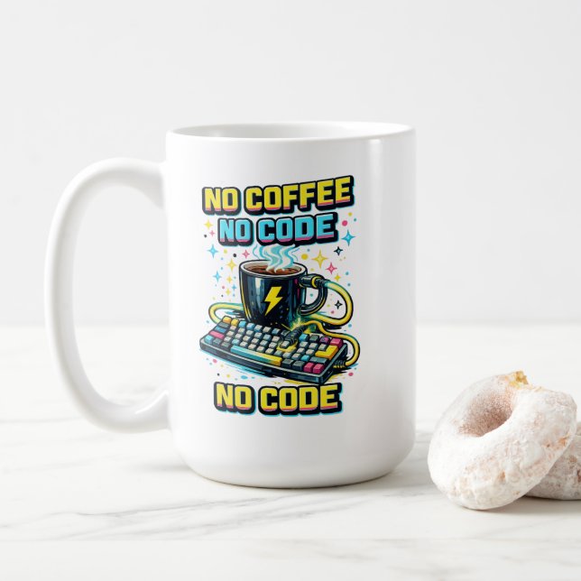 No Coffee No Code Kaffemugg (Med munk)