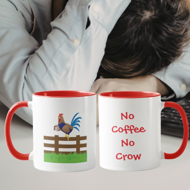 No Coffee No Crow Rooster Mugg (Skapare uppladdad)