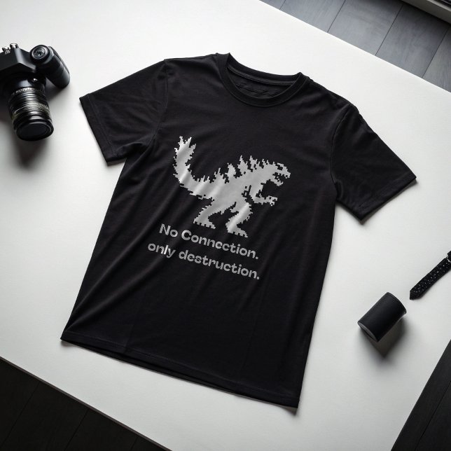 No Connection Only Destruction Pixel Dino Savage  T Shirt (Skapare uppladdad)