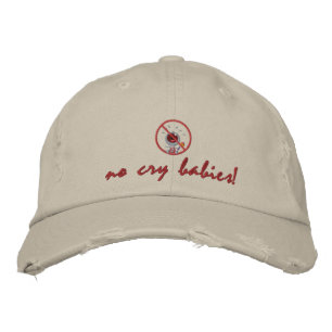 no_crybaby, gråt inte spädbarn! broderad keps
