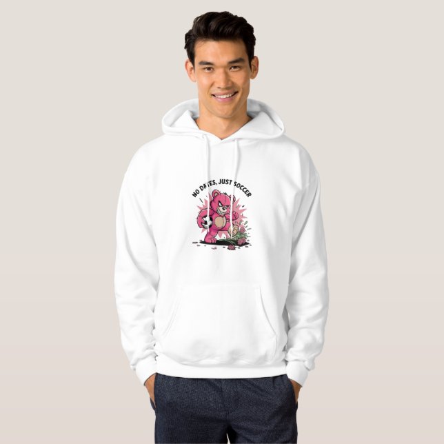 No dates, just football - anti valentine's day hoodie (Hel framsida)