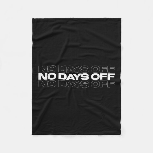 No Days Off Bodybuilding Gift Motivational Quote G Fleecefilt (Framsidan)