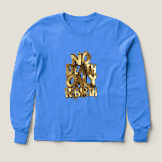 No Death Only Rebirth, Boys Bella+Canvas Blue,Gold T Shirt