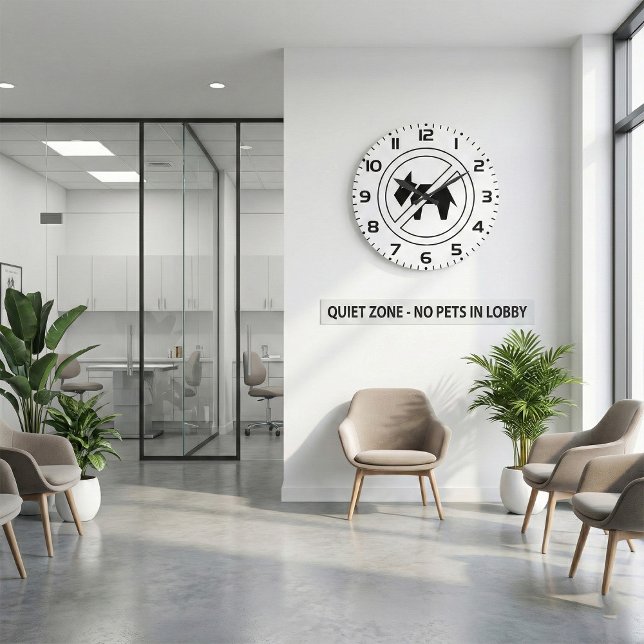 No Dogs Allowed Bold Black and White Symbol Stor Klocka (Skapare uppladdad)