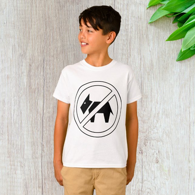 No Dogs Allowed Bold Black and White Symbol T Shirt (Skapare uppladdad)