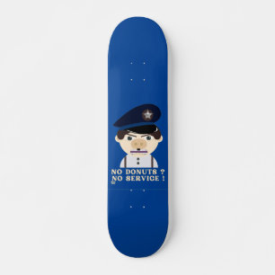 "NO DONUTS, NO SERVICE", lustig polis  Mini Skateboard Bräda 18,5 Cm