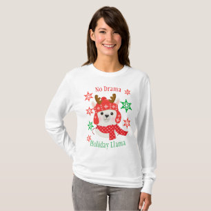 No Drama Helgdag jul Llama T Shirt