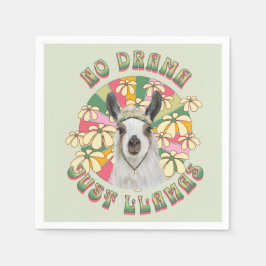 No Drama Just Llamas - Cute Boho Llama Pappersservett