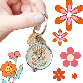 No Drama Just Llamas - Cute Boho Llama Rund Silverfärgad Nyckelring