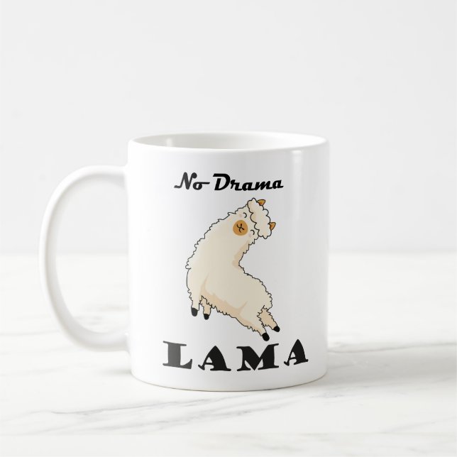 No Drama Lama funny  Kaffeetasse Kaffemugg (Vänster)