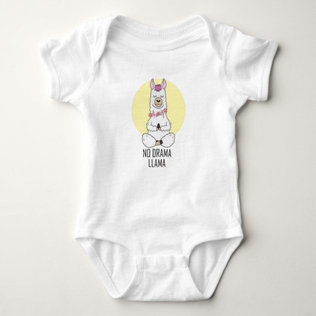 No Drama Llama Baby T Shirt (Framsida)