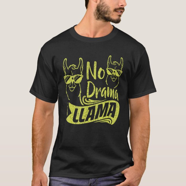 No Drama Llama For Men Women Kids  Animal  3 T Shirt (Framsida)
