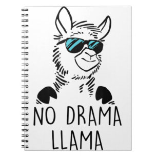 No Drama Llama Funny Lama Shirt Anteckningsbok
