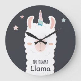 No Drama Llama Stor Klocka