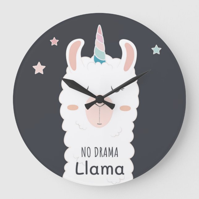No Drama Llama Stor Klocka (Framsida)