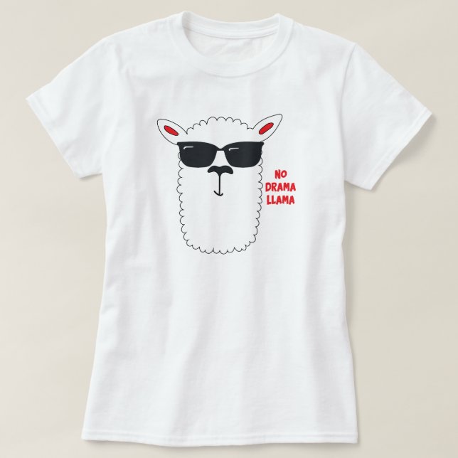 No Drama Llama T Shirt (Design framsida)