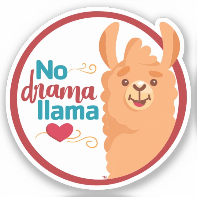No Drama Llama (Varm) Klistermärken (Framsida)
