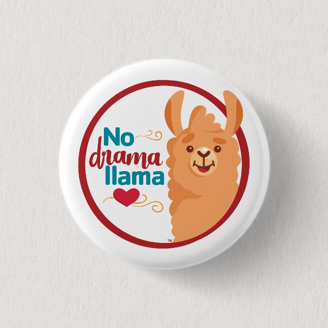 No Drama Llama (Varm) Knapp (Framsida)
