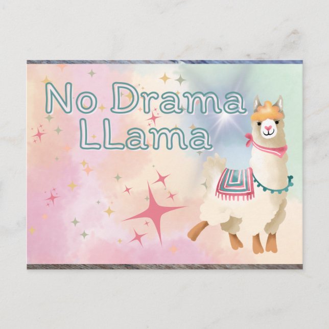 No Drama Llama Vykort (Framsida)