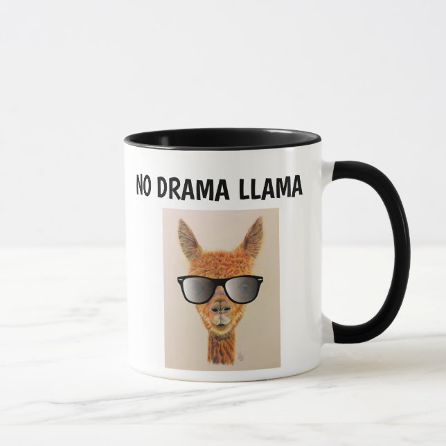 NO DRAMA LLAMA with Sunglasses Kaffe koppar (Höger)