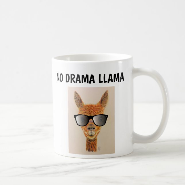 NO DRAMA LLAMA with Sunglasses Kaffe koppar (Höger)