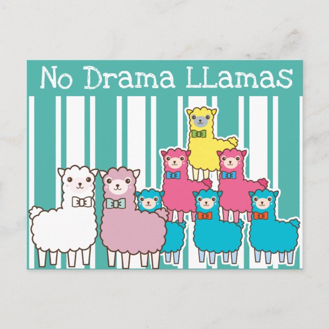 No Drama Llamas Vykort (Framsida)
