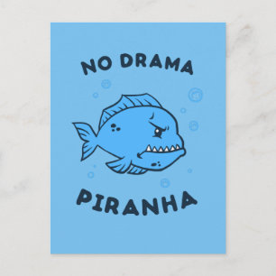 No Drama Piranha Vykort