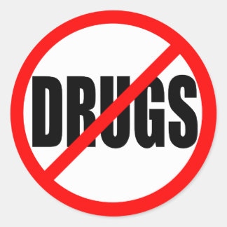 ’NO DRUGS’ RUNT KLISTERMÄRKE