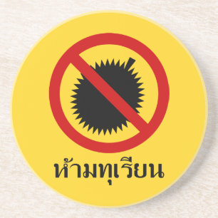 NO Durian Fruit ⚠ Thai Sign ⚠ Underlägg
