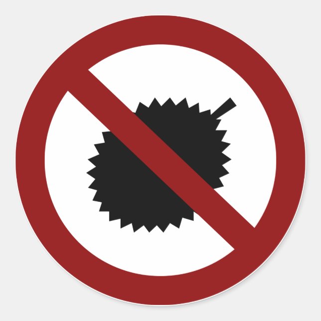 No Durian Runt Klistermärke (Framsida)