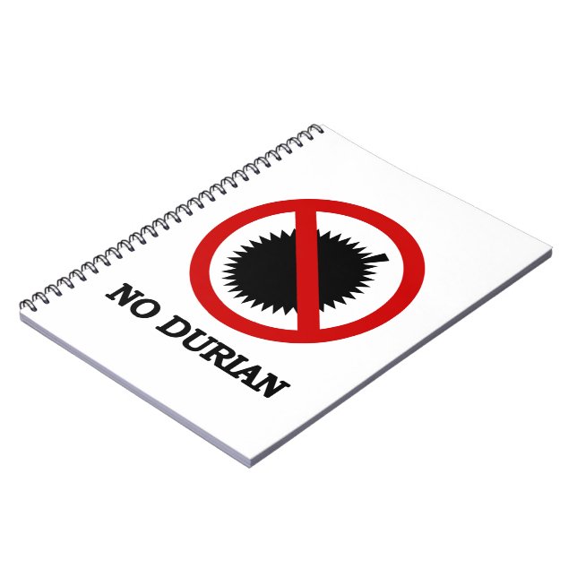NO Durian Tropical Fruit Sign Anteckningsbok Med Spiral (Vänstra Sidan)