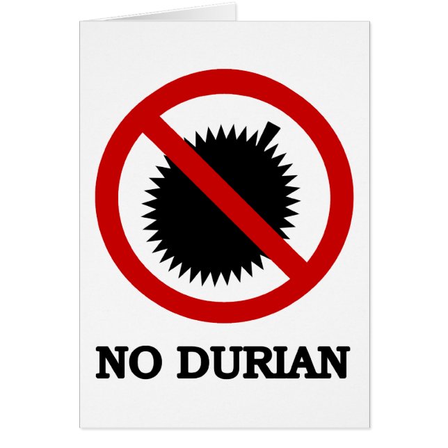 NO Durian Tropical Fruit Sign Hälsningskort (Framsidan)