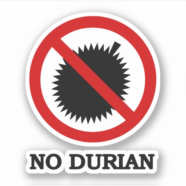 NO Durian Tropical Fruit Sign Klistermärken (Framsida)