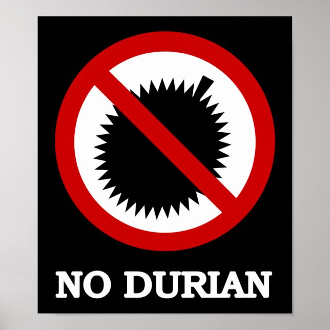 NO Durian Tropical Fruit Sign Poster (Framsidan)