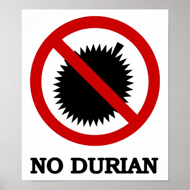 NO Durian Tropical Fruit Sign Poster (Framsidan)