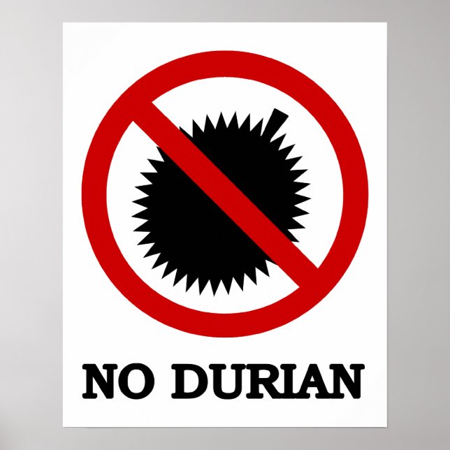 NO Durian Tropical Fruit Sign Poster (Framsidan)
