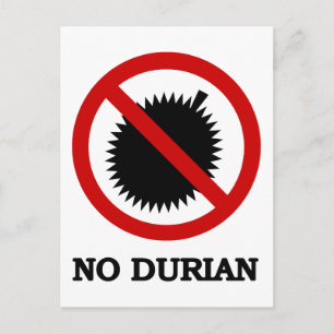 NO Durian Tropical Fruit Sign Vykort
