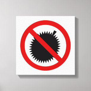 NO Durian Tropical Fruit ⚠ Thai Sign ⚠ Canvastryck