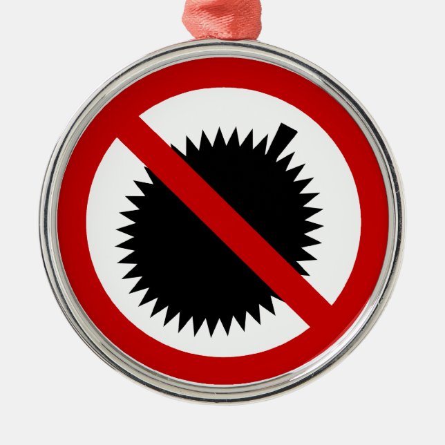 NO Durian Tropical Fruit ⚠ Thai Sign ⚠ Julgransprydnad Metall (Framsidan)