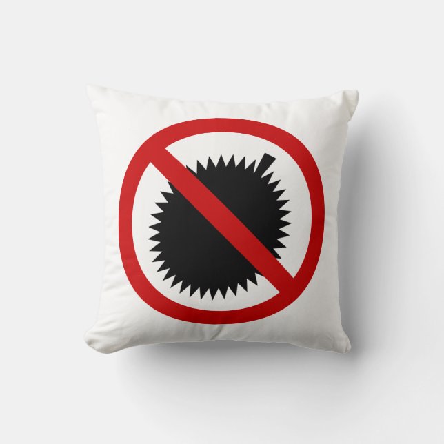 NO Durian Tropical Fruit ⚠ Thai Sign ⚠ Kudde (Framsida)