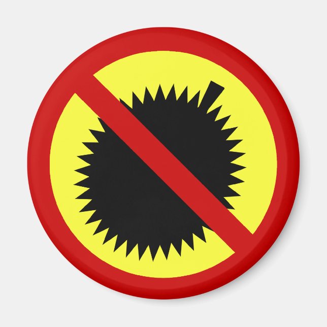 NO Durian Tropical Fruit ⚠ Thai Sign ⚠ Magnet (Framsidan)