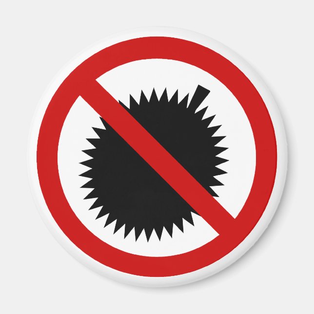 NO Durian Tropical Fruit ⚠ Thai Sign ⚠ Magnet (Framsidan)