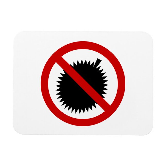 NO Durian Tropical Fruit ⚠ Thai Sign ⚠ Magnet (Horisontell)
