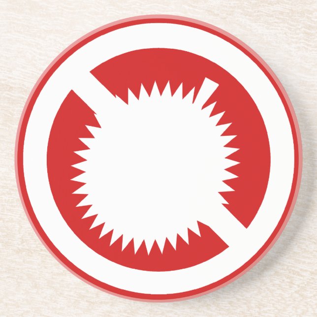 NO Durian Tropical Fruit ⚠ Thai Sign ⚠ Underlägg Sandsten (Framsidan)