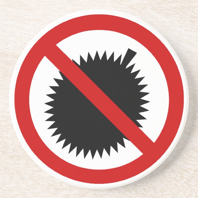 NO Durian Tropical Fruit ⚠ Thai Sign ⚠ Underlägg Sandsten (Framsidan)