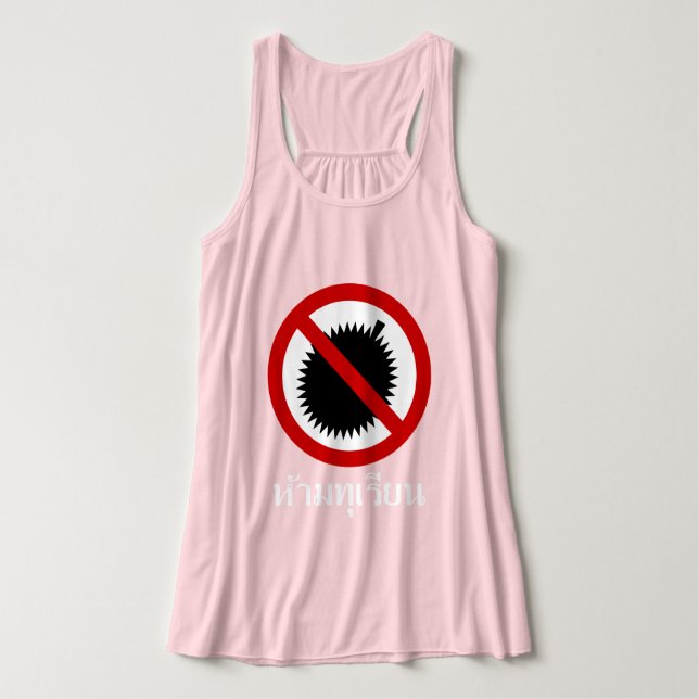 NO Durians ⚠ Thai Language Script-⚠ Linne Med Racerback (Design framsida)