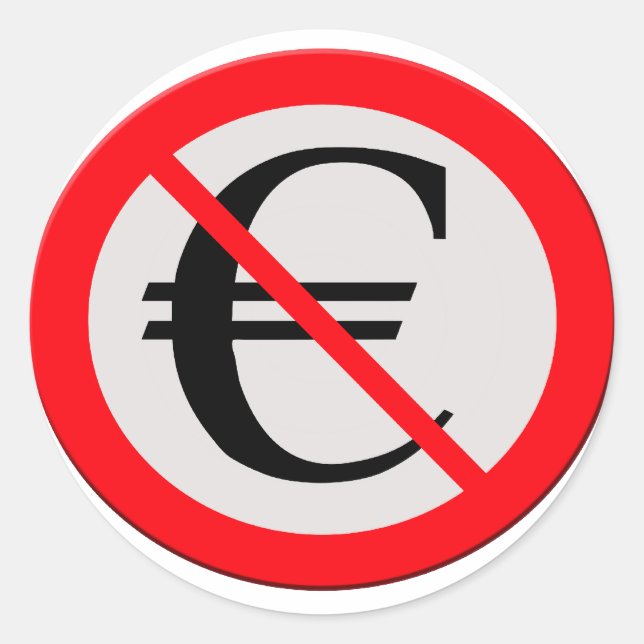 No Euro Runt Klistermärke (Framsida)