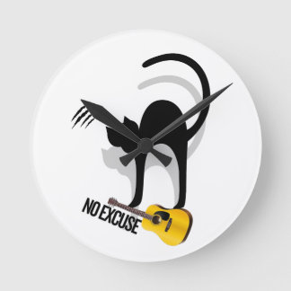 No Excuse Cat per keychain Rund Klocka