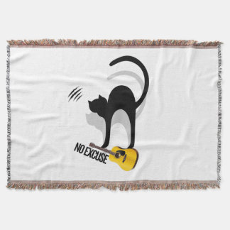 No Excuse Cat per throw blanket Filt