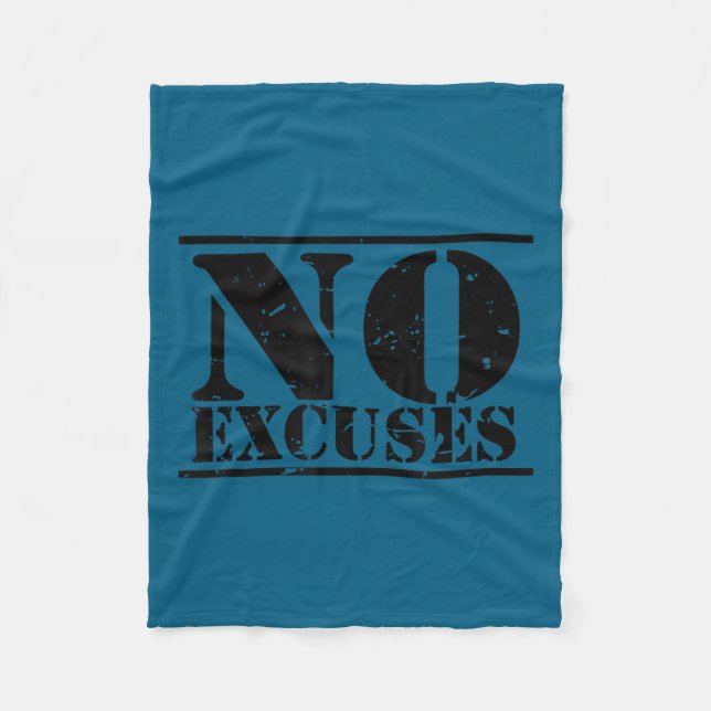 No Excuses Athlete Training Motivation Distressed  Fleecefilt (Framsidan)